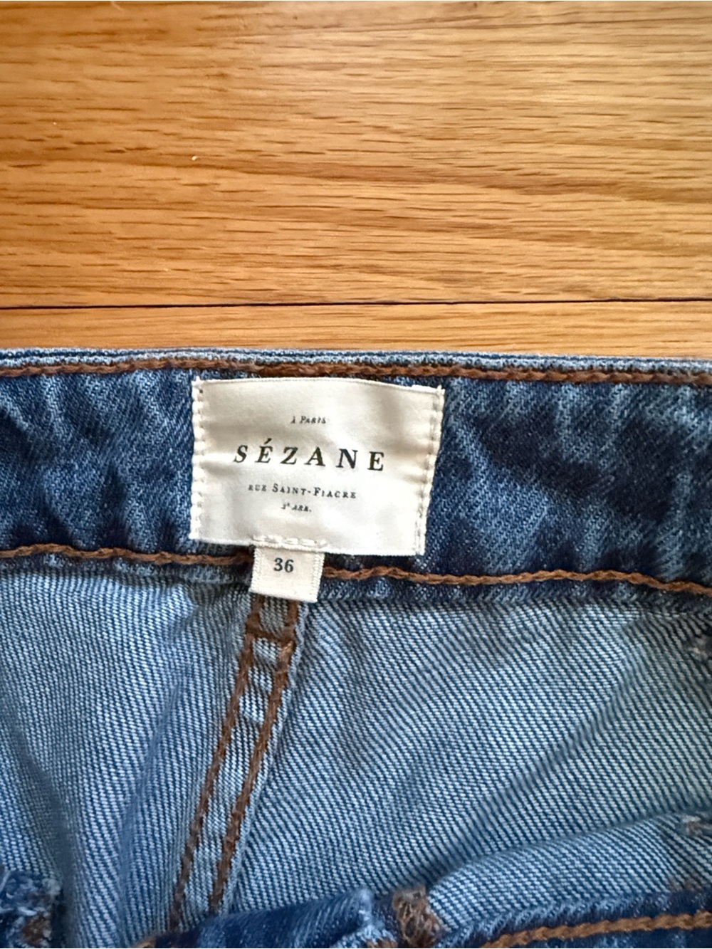 Met Sezane Augusto Blue Denim Jeans size 36 S - Picture 4 of 7